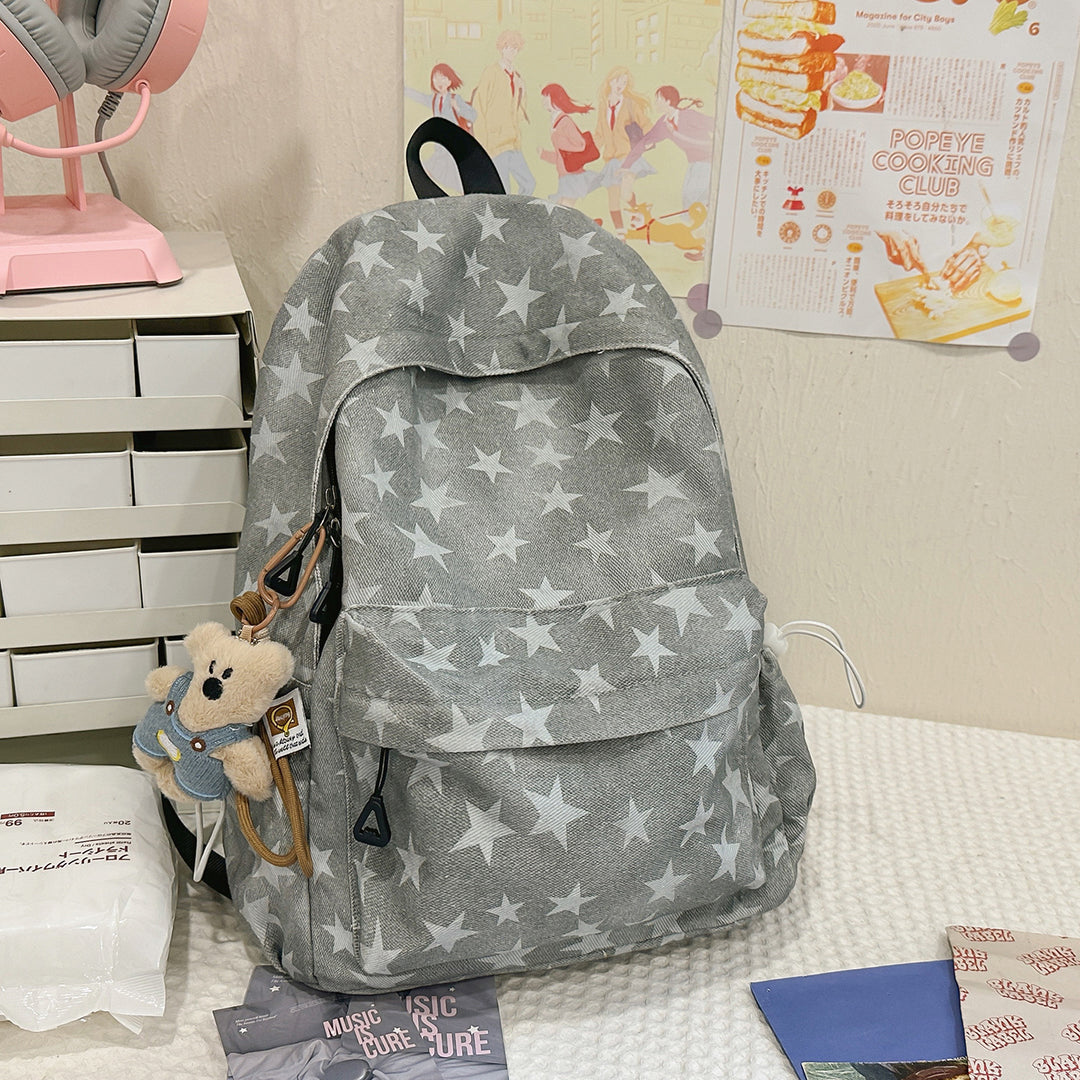 Star-Patterned Outdoor Backpack Bowlift