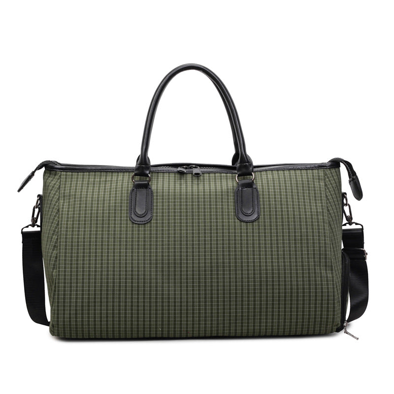 Sporty Travel Bag With Stylish Checkered Pattern Bowlift