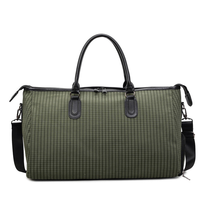 Sporty Travel Bag With Stylish Checkered Pattern Bowlift