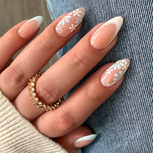 Floral Decorative Press-On Nails Bowlift