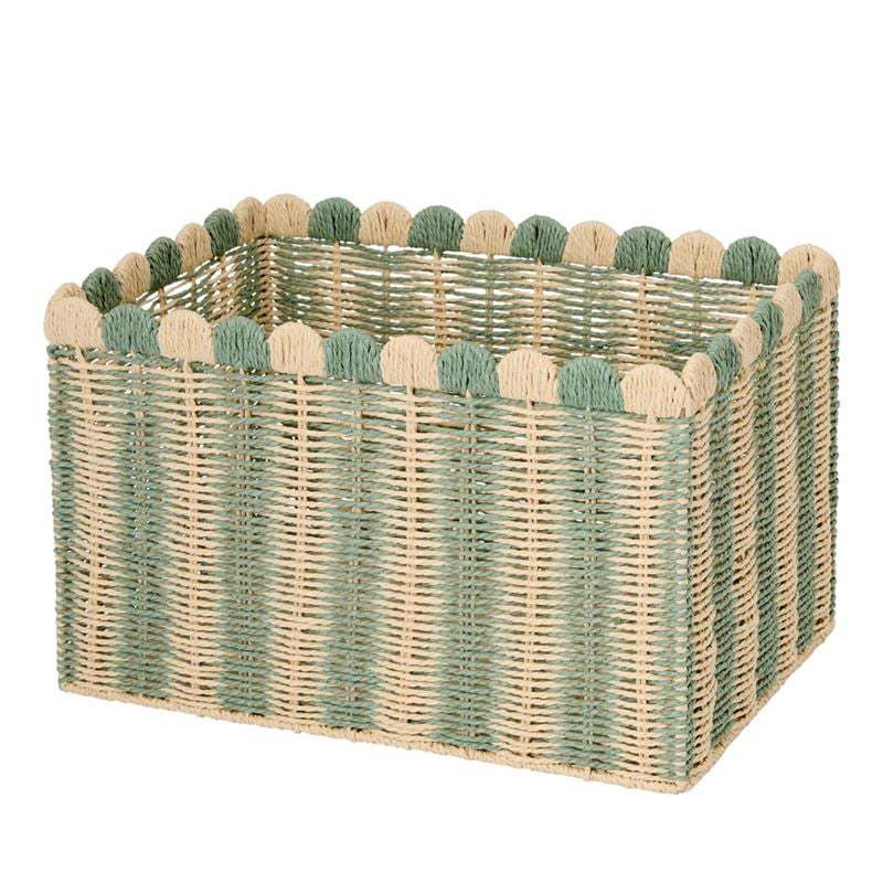 Decorative Scalloped Woven Storage Box Bowlift