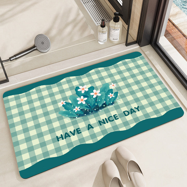 Cheerful Floral Design Indoor Area Mat Bowlift
