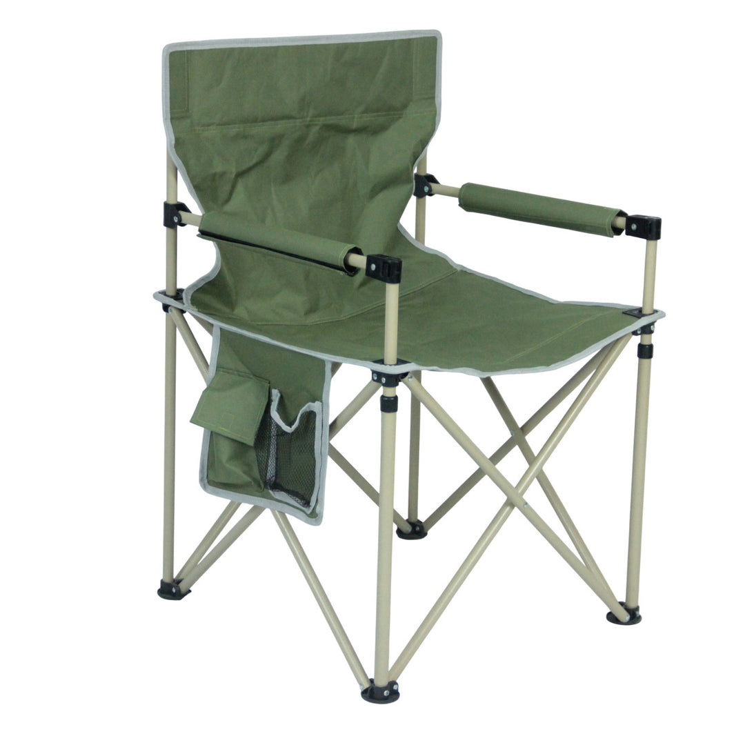 Folding chair with integrated cup holder and carrying bag Bowlift