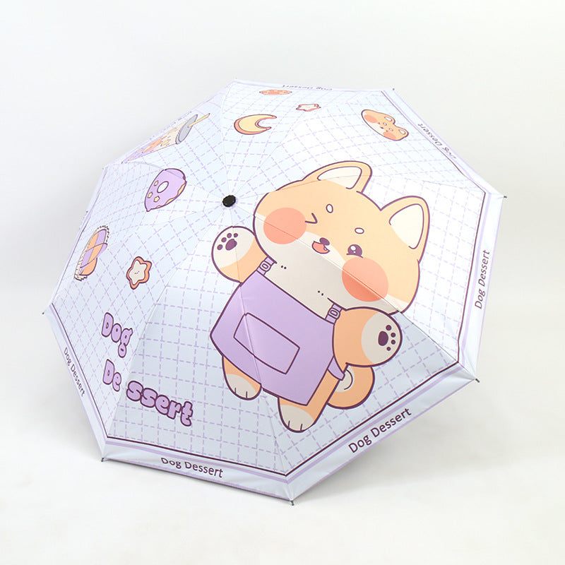 Women's Funny Foldable Umbrella with Cute Animal Design Bowlift