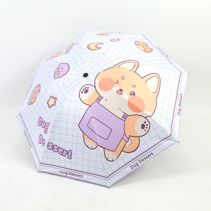 Women's Funny Foldable Umbrella with Cute Animal Design Bowlift