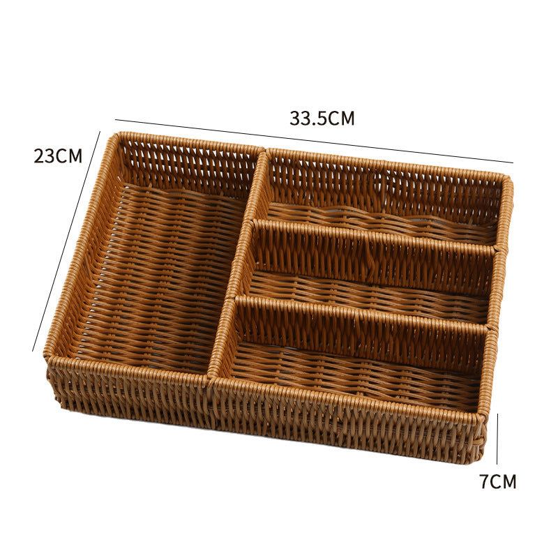 Multi-Sectional Woven Storage Basket Bowlift