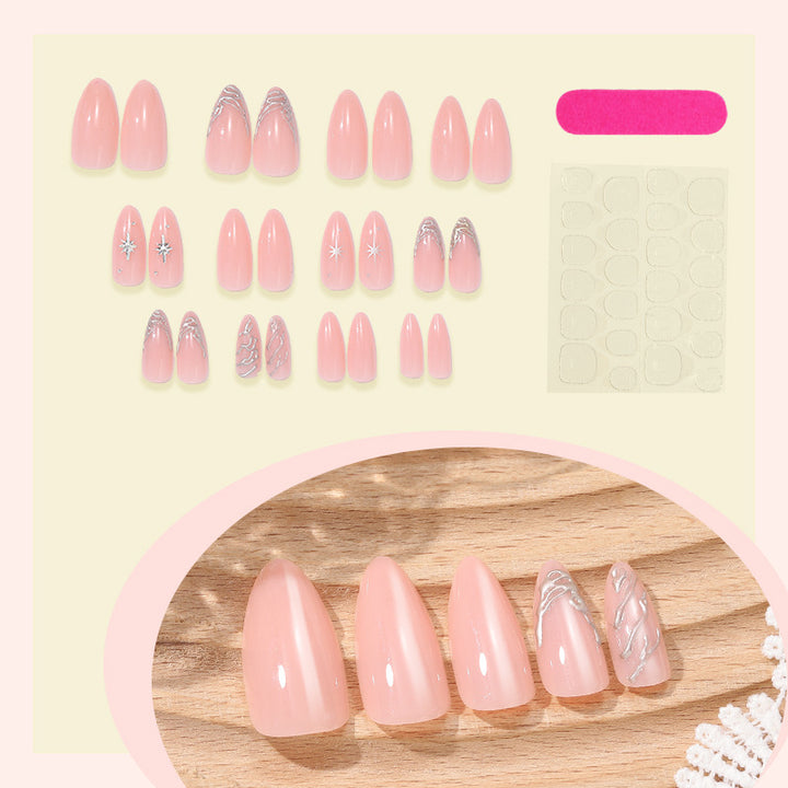 Creative Nail Art Set with Delicate Flower and Glitter Accents Bowlift
