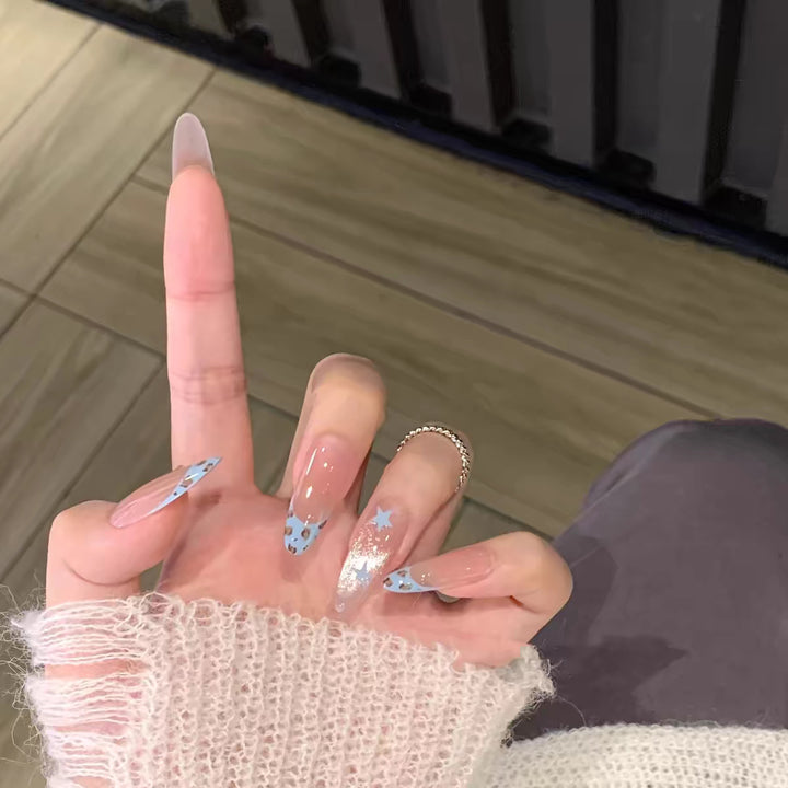 Stiletto Press-On Nail Art with Rhinestone Accents Bowlift