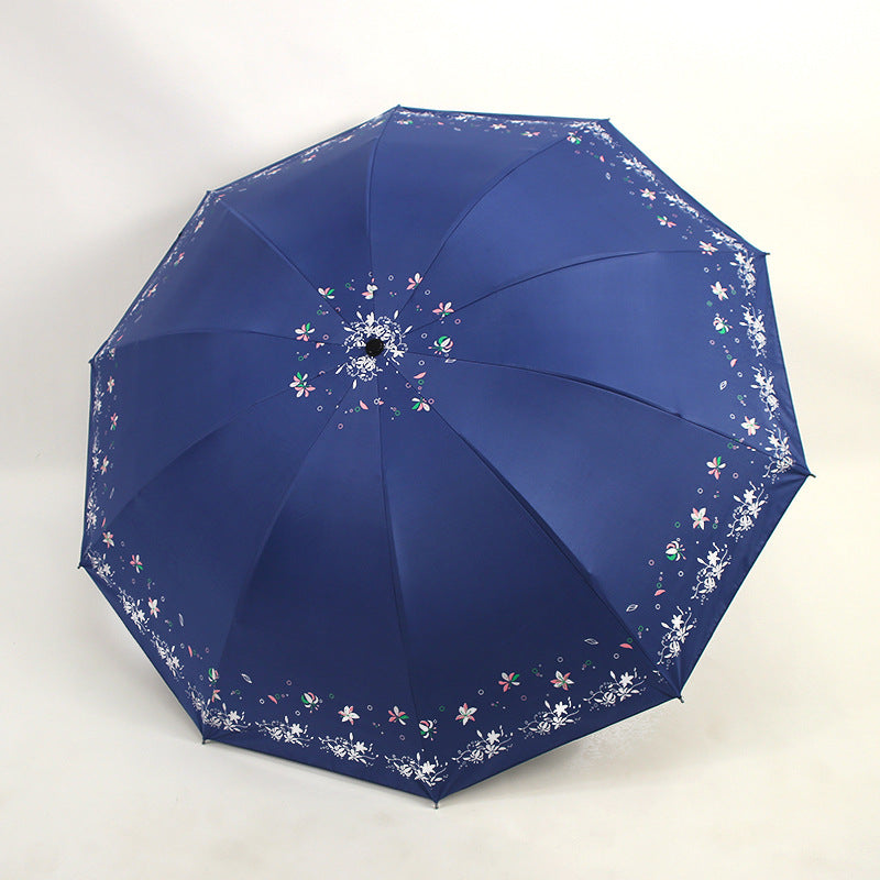 Women's Foldable Umbrella with Floral Patterns Bowlift