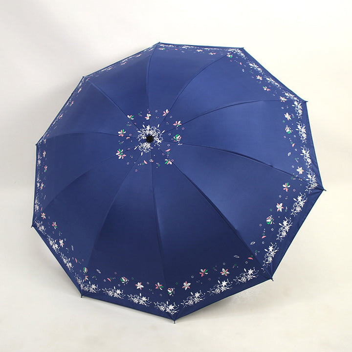 Women's Foldable Umbrella with Floral Patterns Bowlift