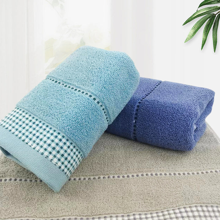 Terry Bath Towel with Fine Check Border Bowlift