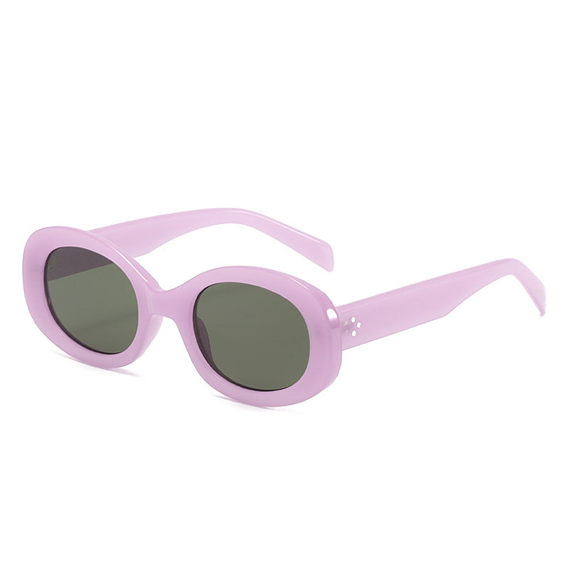 Vintage-Style Oval Frame Sunglasses Bowlift