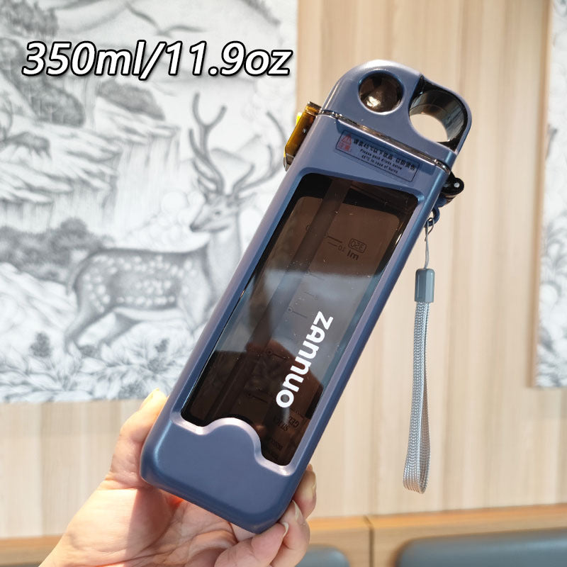 Ladies unique flip-top drinking bottle with viewing window Bowlift