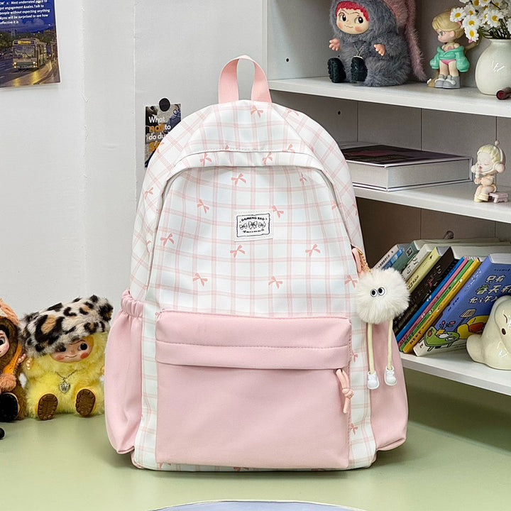 Stylish Checked Pattern Backpack