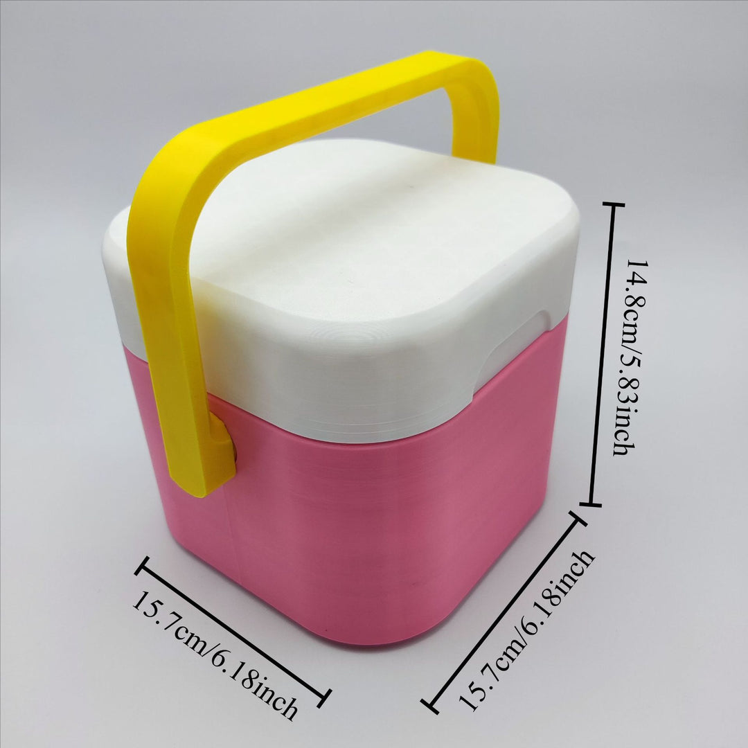 Unisex portable cooler with ergonomic carrying handle and insulated double wall Bowlift