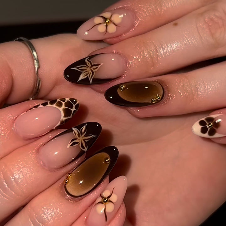 Elegant Artistic Almond-Shaped Nail Extensions Bowlift