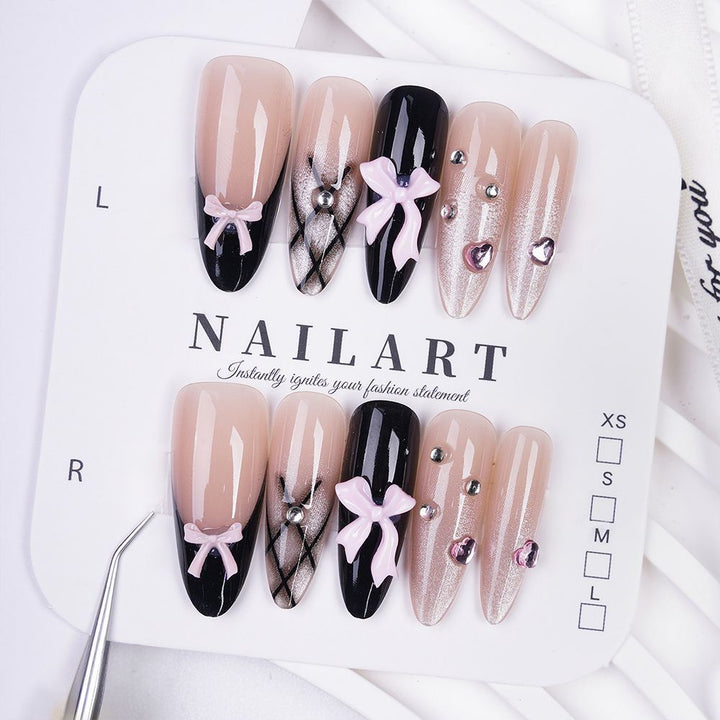 Artistic Stiletto Press-On Nail Design Bowlift