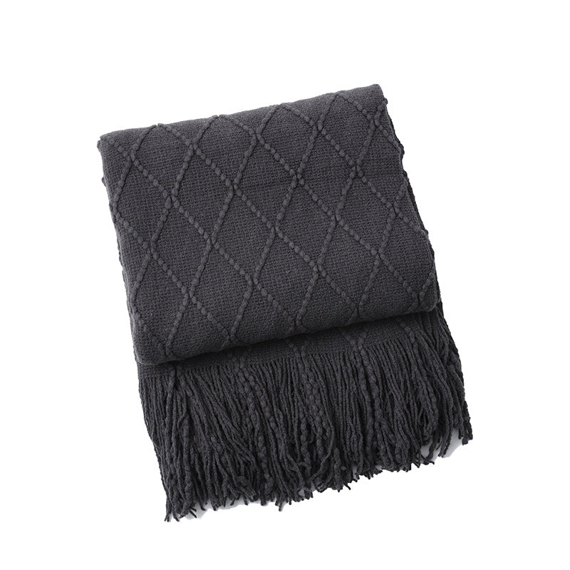 Women Elegant and stylish living and cuddly blanket with fringes Bowlift