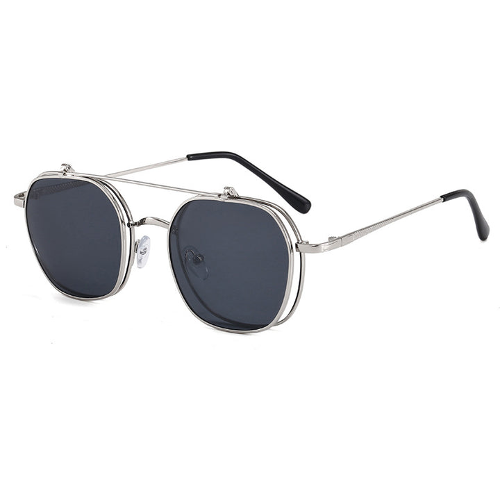 Women's geometric oversized sunglasses with elegant golden frame Bowlift