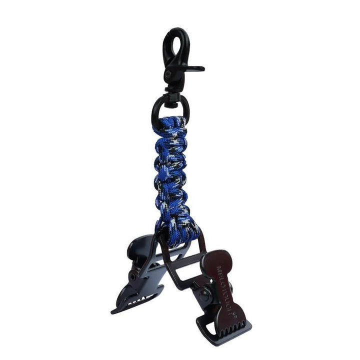 tactical paracord swivel carabiner strap with dual alligator clamp attachments Bowlift
