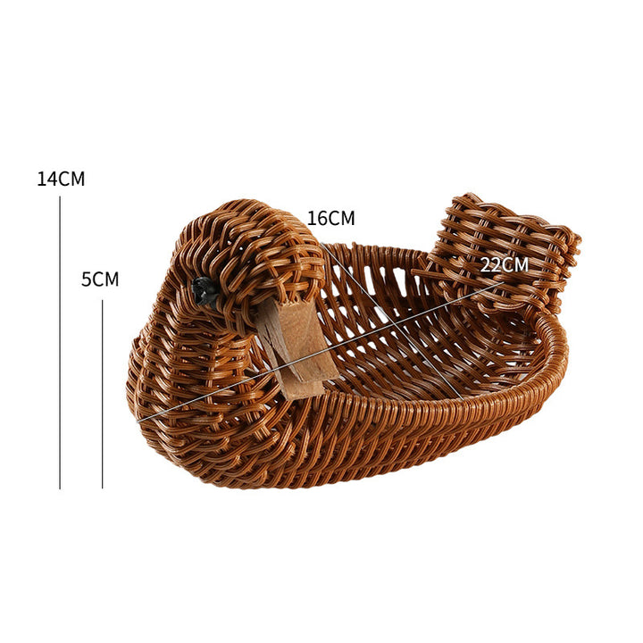 Unisex Braided Decoration Basket in Duck Shape Bowlift