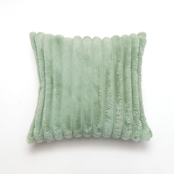 Plush Ribbed Decorative Throw Pillow