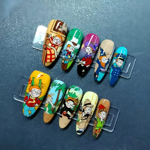 Creative Nail Art Set with Fun Cartoon Designs Bowlift