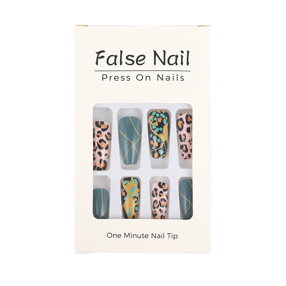 Creative artificial nails in modern animal print design Bowlift