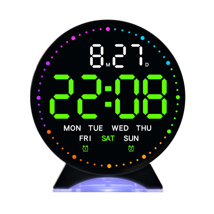 Digital alarm clock with large LED display and multifunctional display Bowlift
