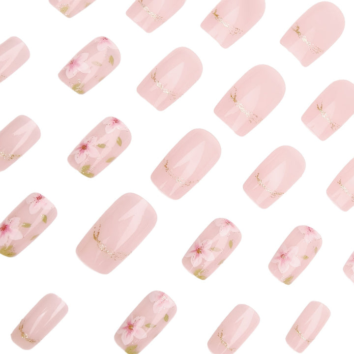 Artificial nails with delicate floral accents Bowlift