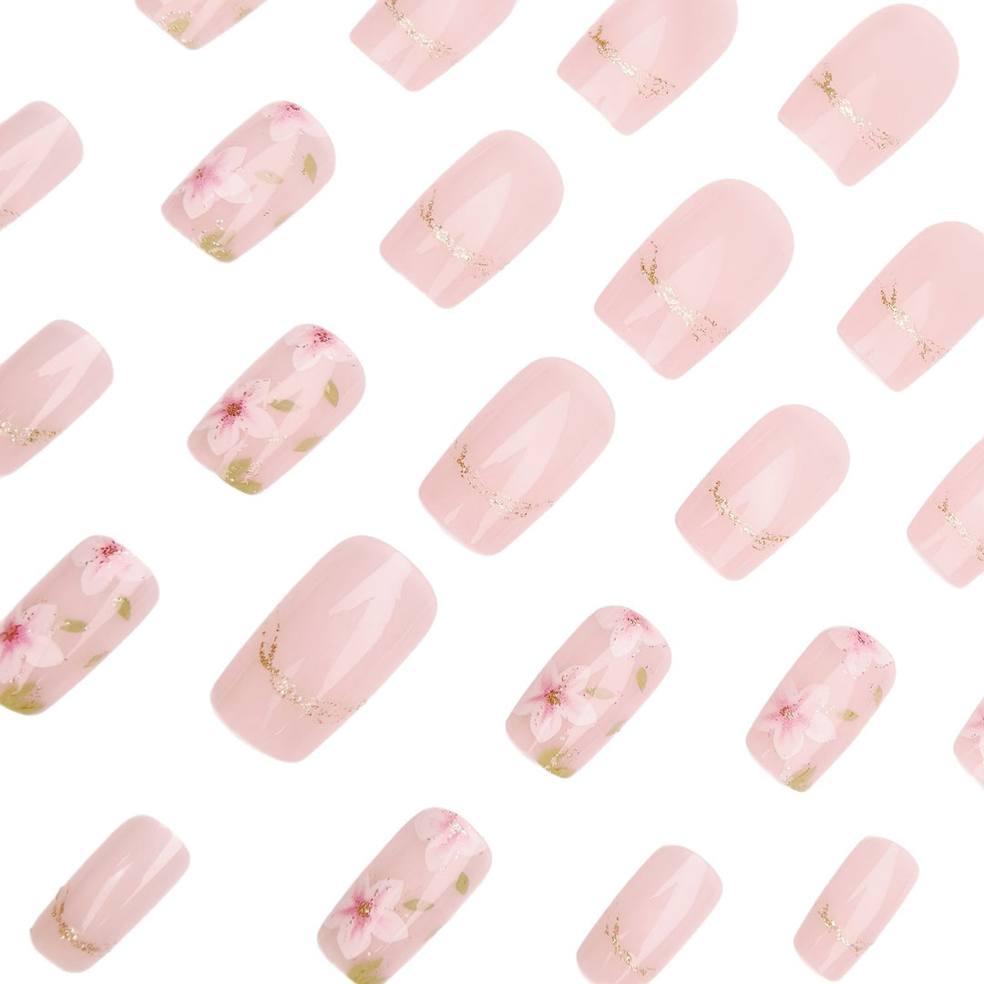 Floral Art Acrylic Nail Design Bowlift