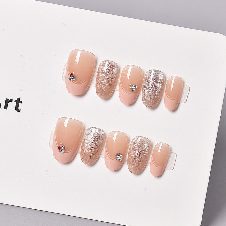 Elegant French Tip Press-On Nail Art Bowlift 1787316010