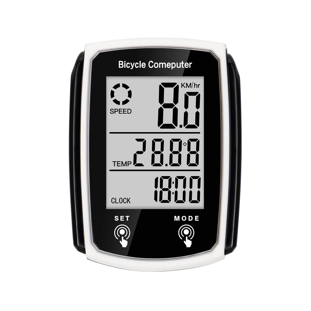 Multi-Function Bicycle Computer With Large Lcd Speedometer Temperature Clock