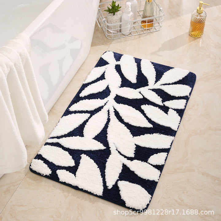 Leaf Print Soft Bath Rug
