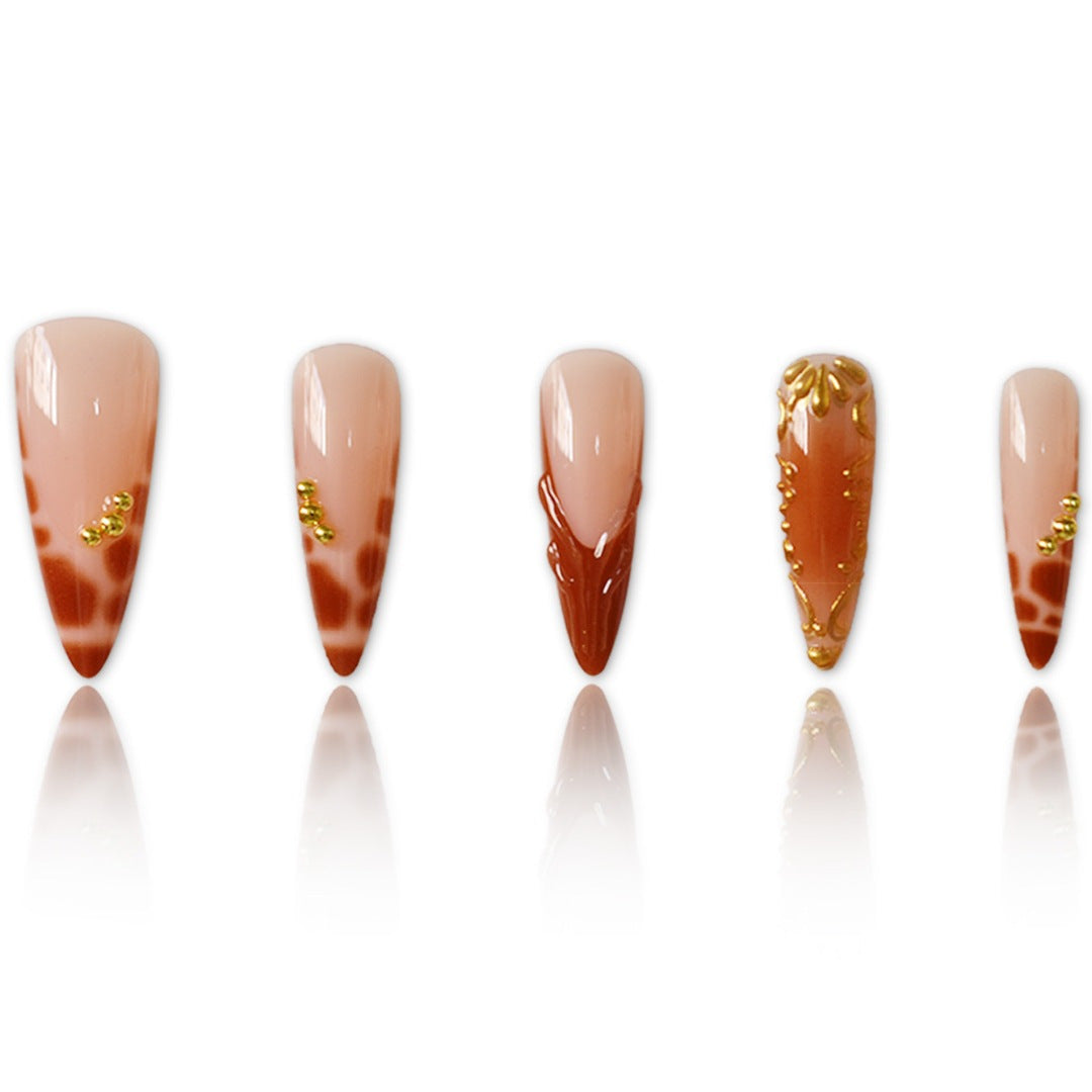 Artistic Almond-Shaped Press-On Nails Bowlift