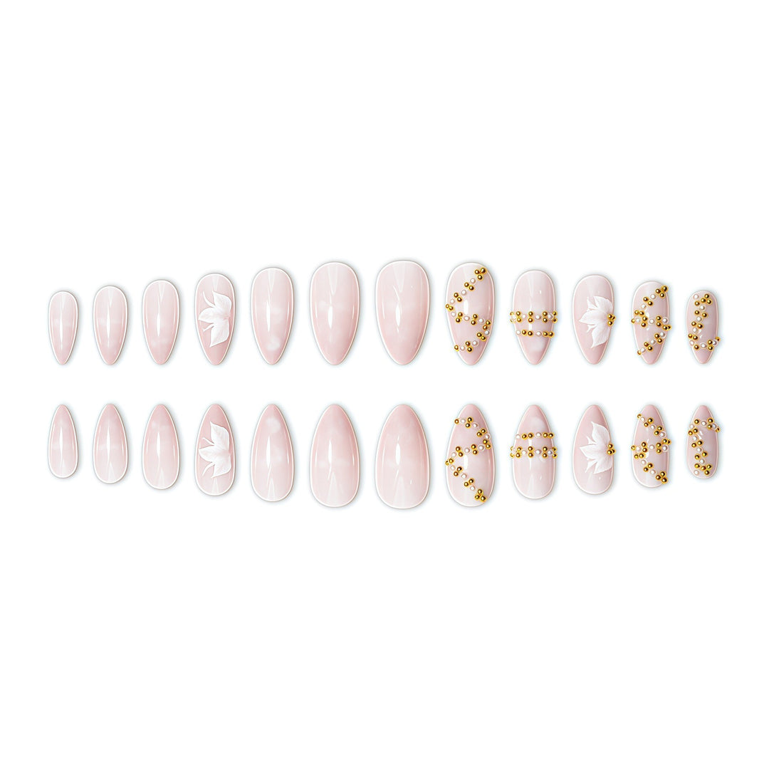 Elegant Floral Nail Enhancements Bowlift