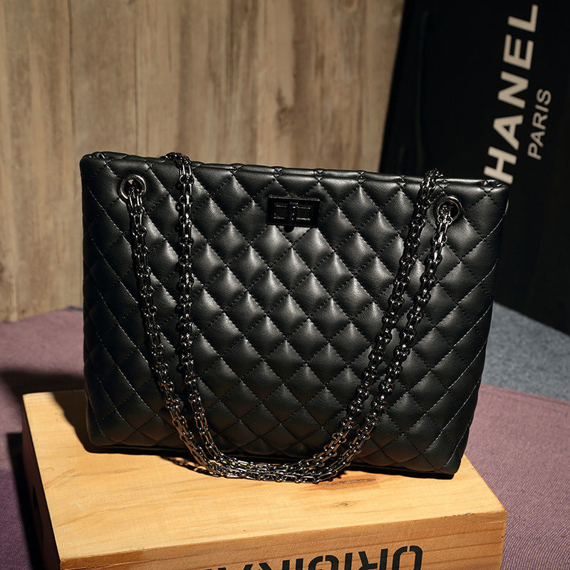 Quilted Chain-Trimmed Handbag