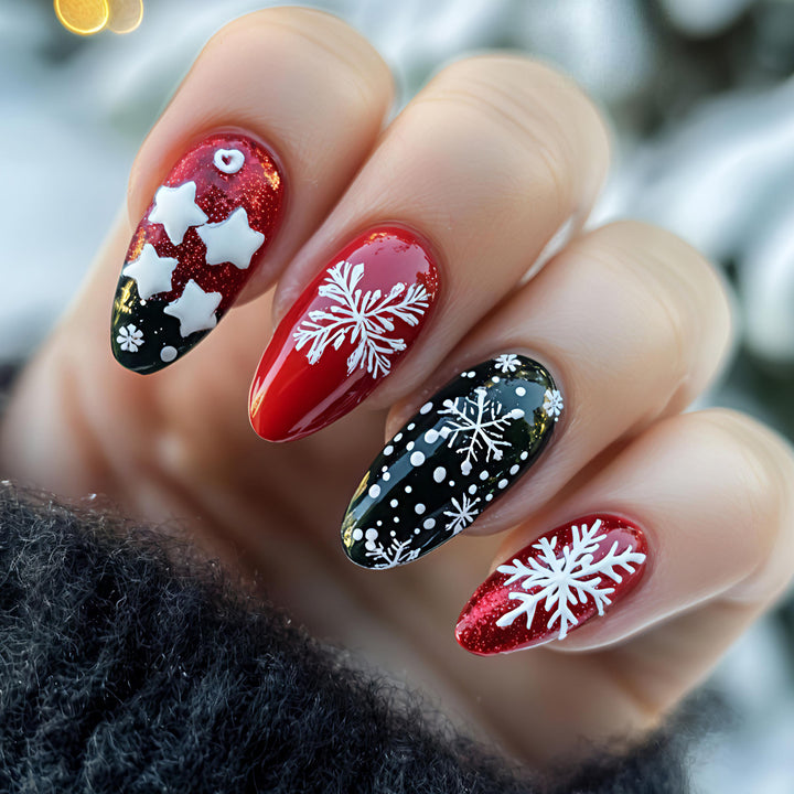 Festive Snowflake Nail Art Bowlift
