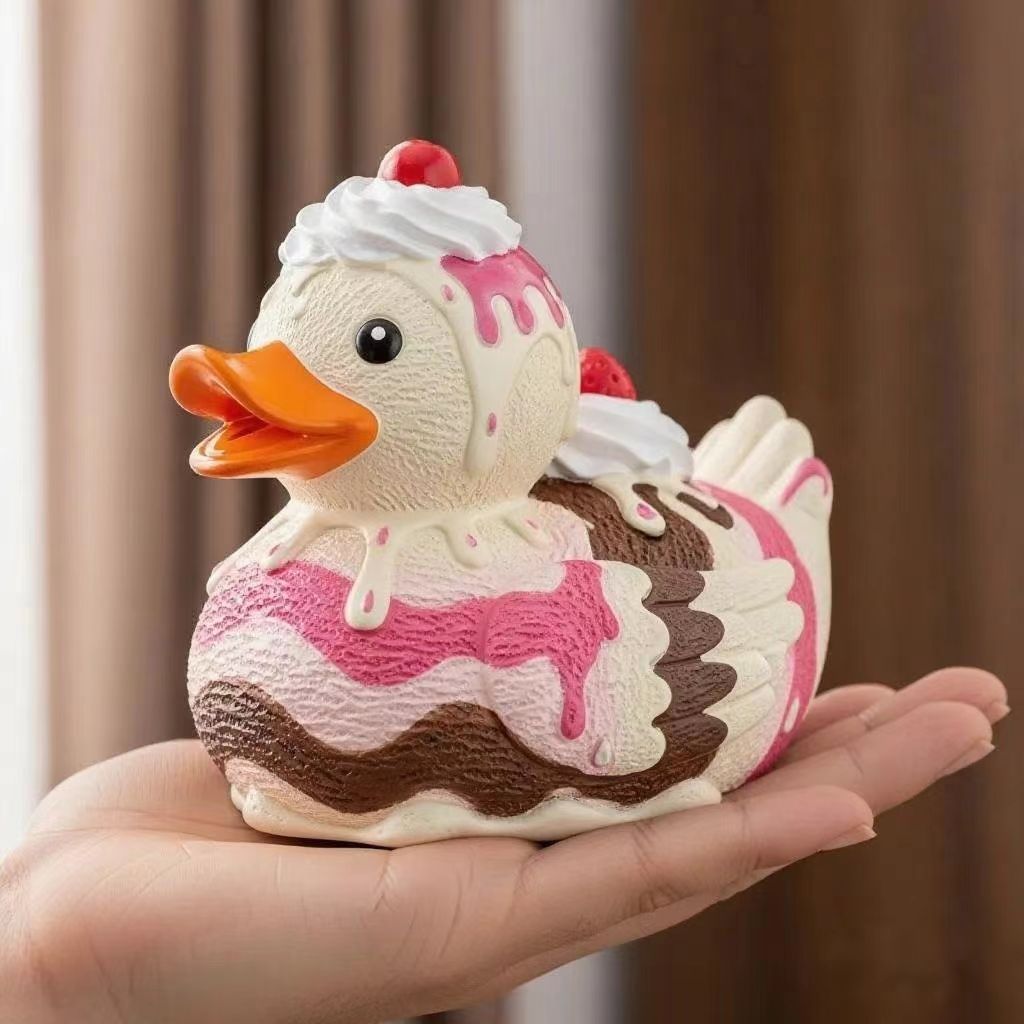 Decorative figure rubber duck with surprise element Bowlift