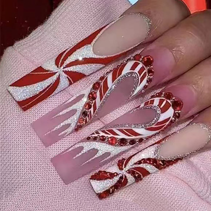 Festive Holiday Themed Luxury Press-On Nails Bowlift