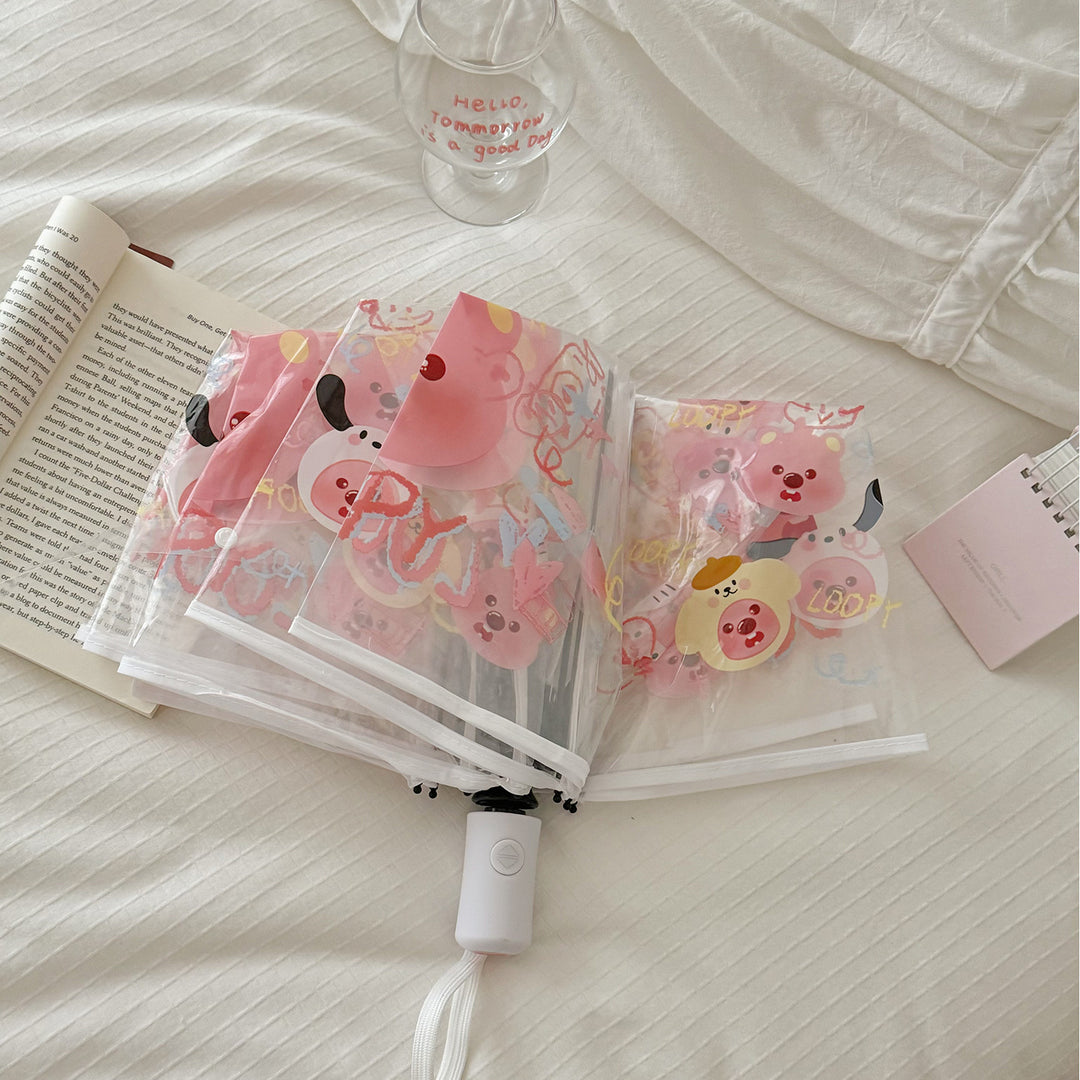 Ladies Foldable Umbrella with Cute Animal Motifs Bowlift