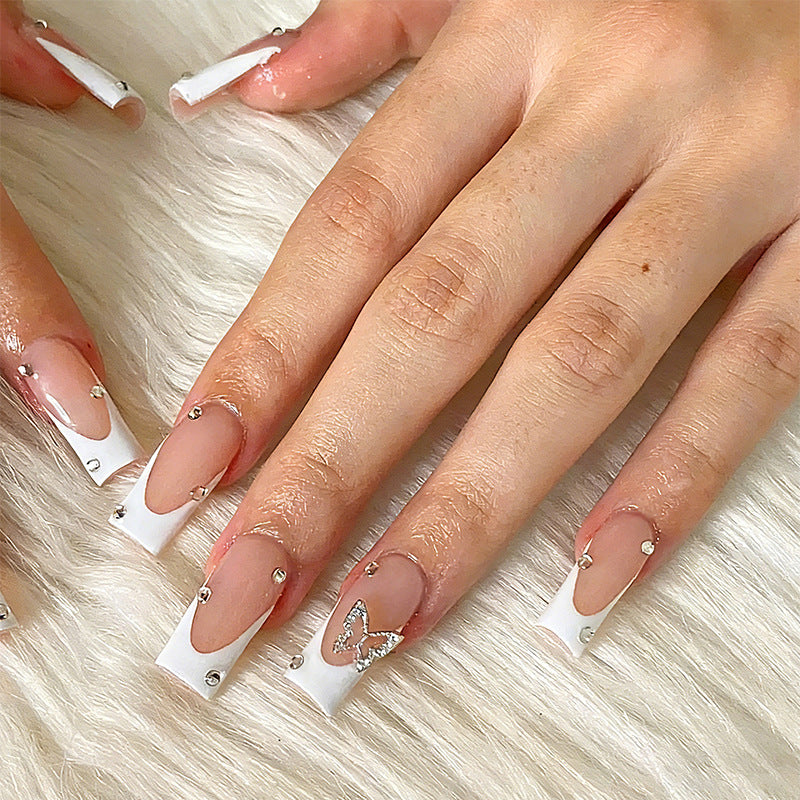 Acrylic nail set with glamorous 3D applications Bowlift