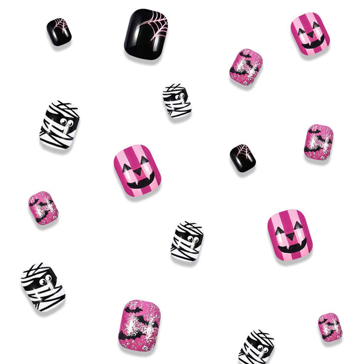 Creative nail art set with Halloween motifs and glitter accents Bowlift