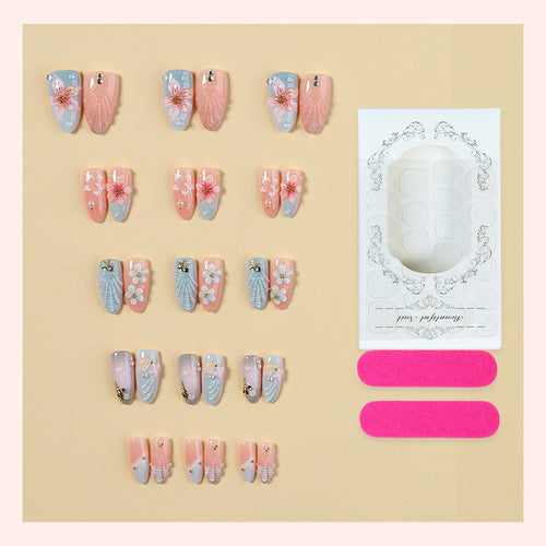 Artistic Ocean-Themed Press-On Nail Set Bowlift