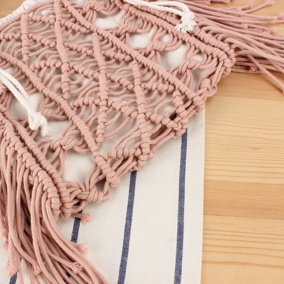 Creative Macrame Shoulder Bag with Fringe Bowlift