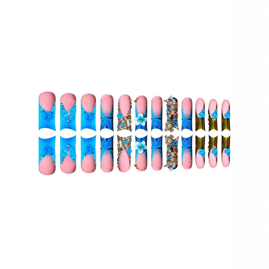 Exquisite Crystal-Embellished Nail Art Extensions Bowlift