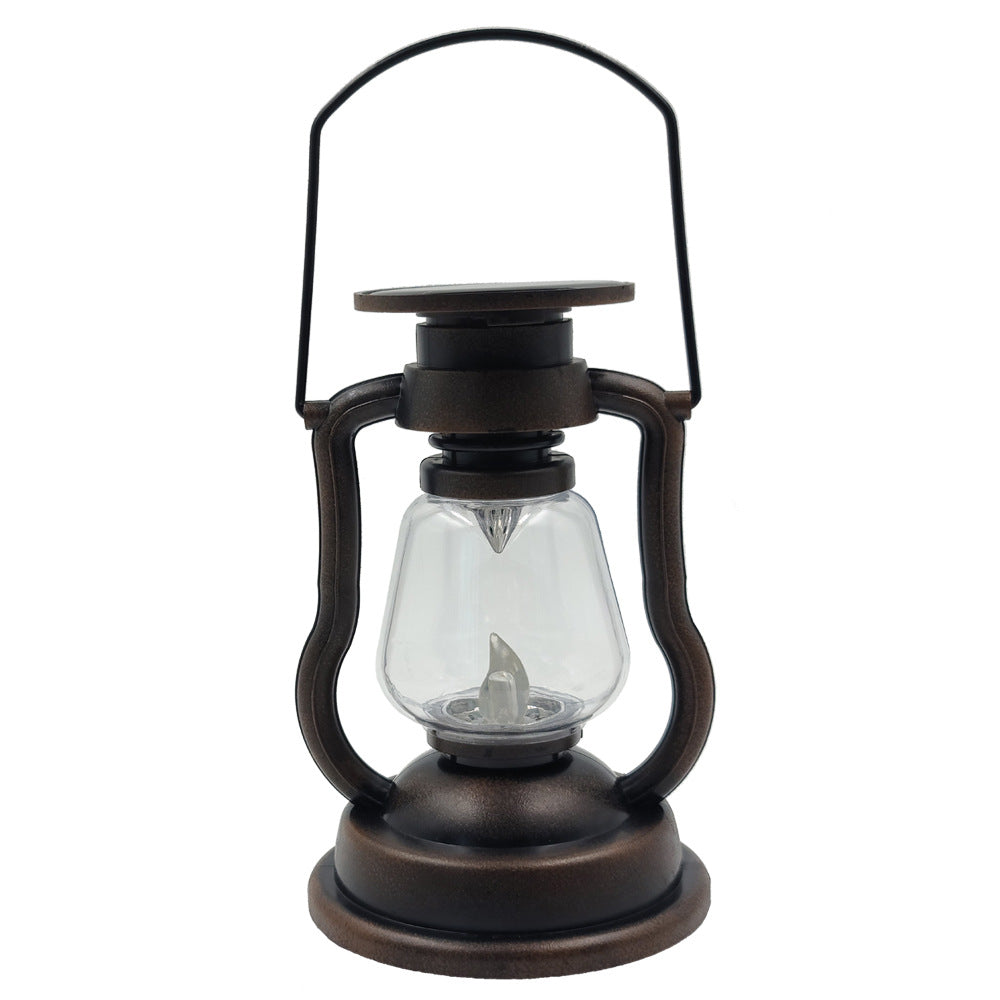 Antique-Style LED Hurricane Lantern With Flickering Flame Effect Glass Globe And Hanging Handle Portable Decorative Lamp Bowlift