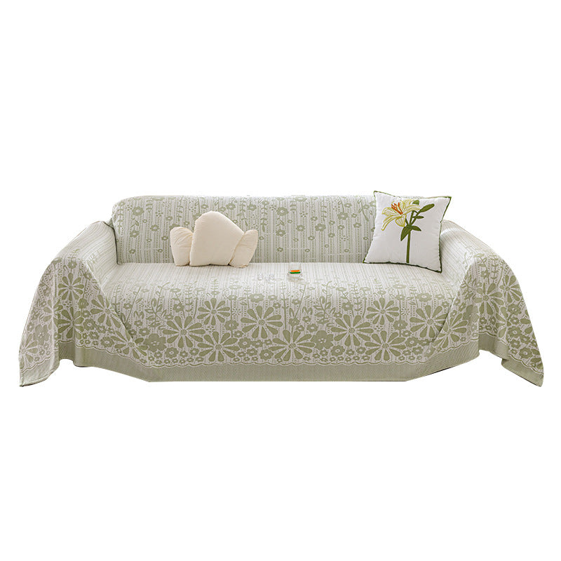 Elegant Floral Design Sofa Throw Blanket