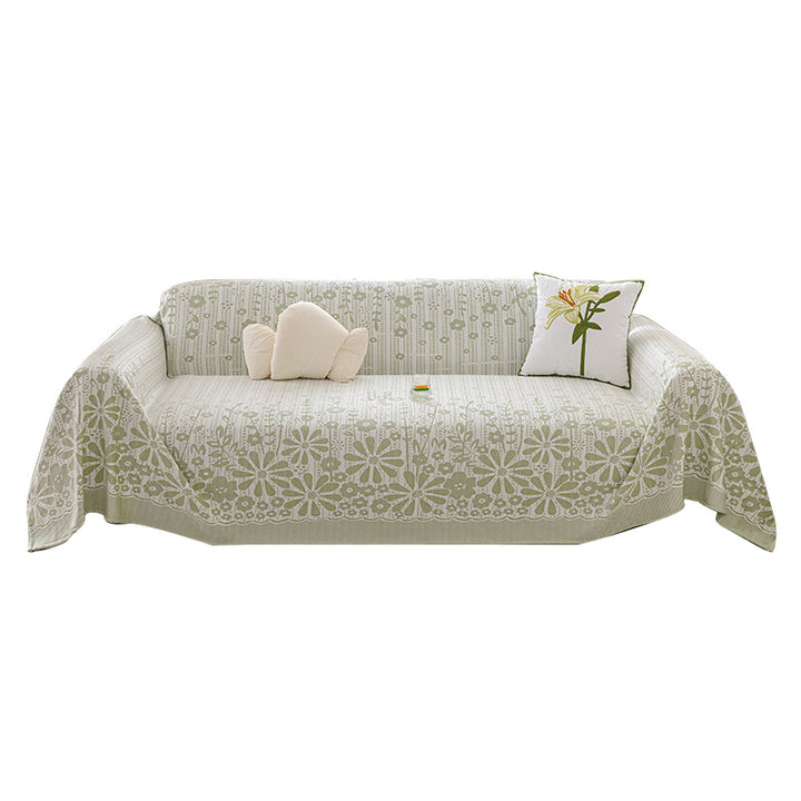 Elegant Floral Design Sofa Throw Blanket