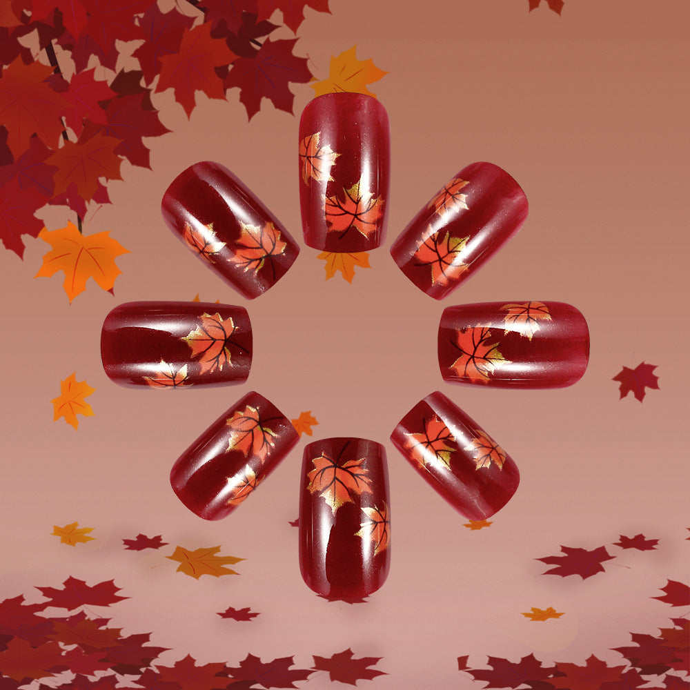 Autumn-Themed Press-On Nails Bowlift
